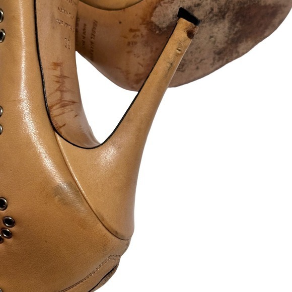 Isabel Marant Lelie Ghillies Leather Lace-Up Sandals in‎ Taupe size 39 US 8 - Picture 9 of 13